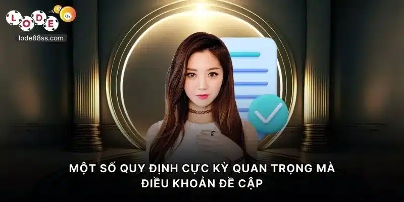 Một số quy định cực kỳ quan trọng mà điều khoản điều kiện LODE88 đề cập